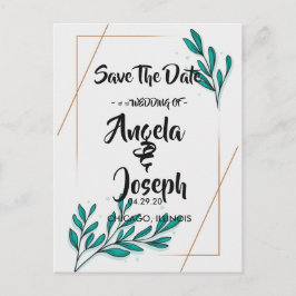 Postal De Anuncios Saltos de Relieve metalizado dorado floral verdeGu