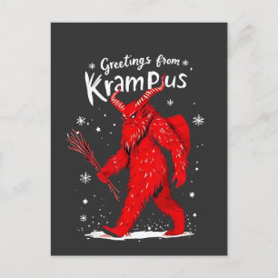 Postal De Anuncios Saludo de Krampus Navidad Navidad