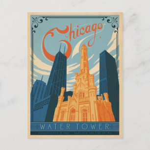 Postal De Anuncios Salva la Fecha Chicago, IL - Torre de Agua