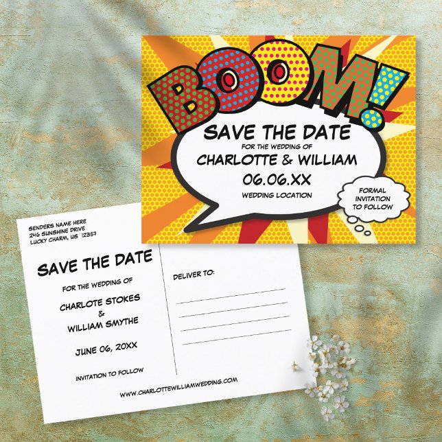 Postal De Anuncios Salva la Fecha Cómic BOOM Diversión Moderna (Subido por el creador)