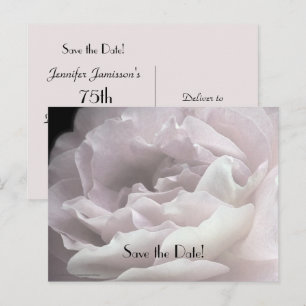 Postal De Anuncios Salva la Fecha Cumpleaños 75 Rosas Pétalos