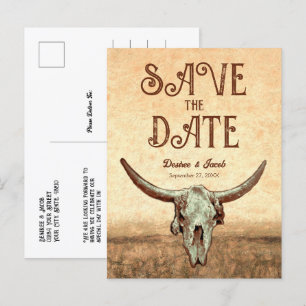 Postal De Anuncios Salva la Fecha del Rodeo del País Occidental Rústi