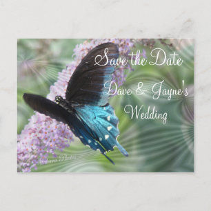 Postal De Anuncios Salvar la fecha de la mariposa-personalizar