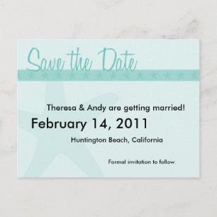 Postal De Anuncios Salvar la Fecha Estrella de Mar