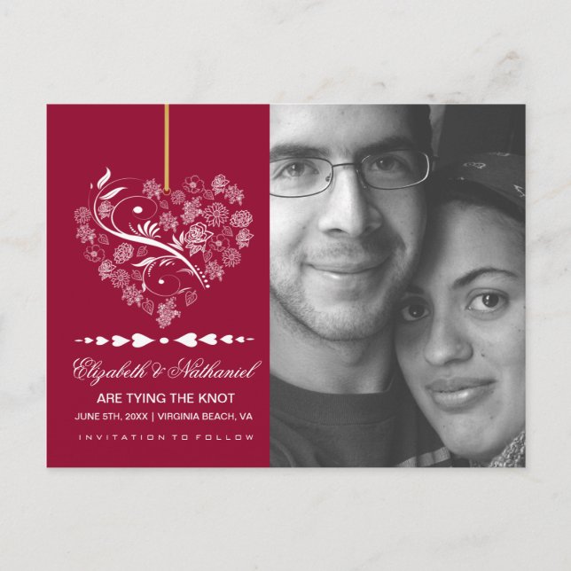 Postal De Anuncios SALVAR LA FECHA Postcard - arándano (Anverso)