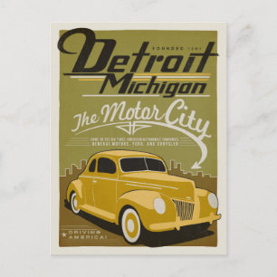 Postal De Anuncios Salve la Fecha   Detroit, MI