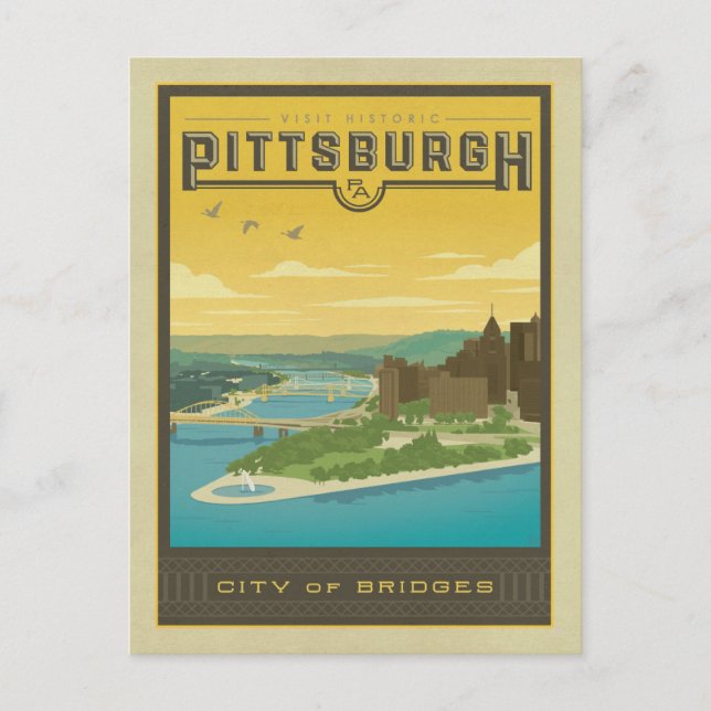 Postal De Anuncios Salve la Fecha | Pittsburgh, PA - Ciudad de Puente (Anverso)