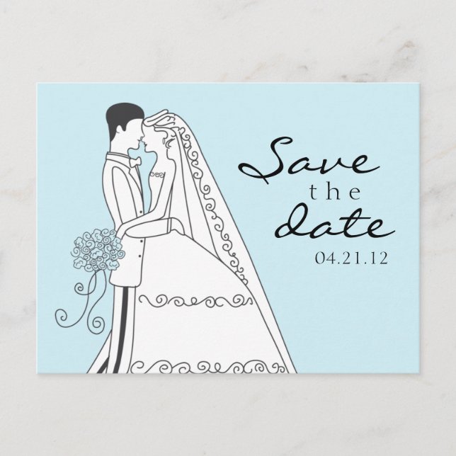 Postal De Anuncios Salven la fecha novia y Groom 02 (Anverso)