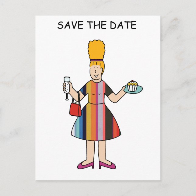 Postal De Anuncios Salven la fecha para la Personalizado del Fiesta d (Anverso)