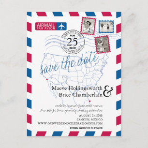 Postal De Anuncios San Diego Cancun Correo Aéreo Reservar la Fecha