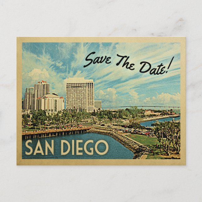 Postal De Anuncios San Diego Salva La Fecha California (Anverso)