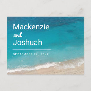 Postal De Anuncios Sand Beach Turquoise Water Beach Wedding Save Date
