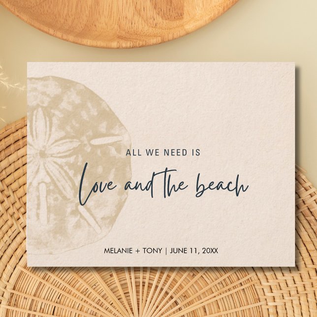 Postal De Anuncios Sand Dollar Beach Wedding Save the Date (Sand Dollar Beach Wedding Save the Date)