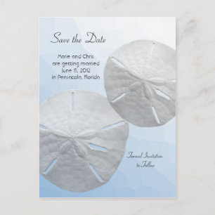 Postal De Anuncios Sand Dollar Save the Date Beach Theme Boda