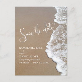 Postal De Anuncios Sand & Foam Beach Wedding Save the Date 1b
