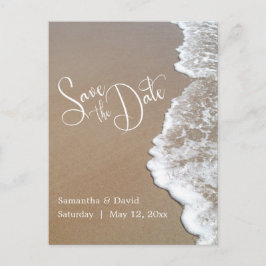 Postal De Anuncios Sand & Foam Beach Wedding Save the Date 2b