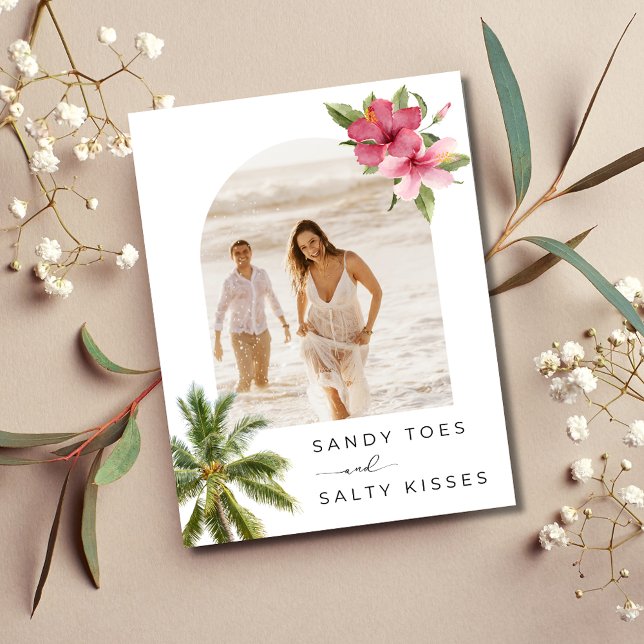 Postal De Anuncios Sandy Toes Beach Wedding Photo Save the Date (Sandy Toes Beach Wedding Photo Save the Date)