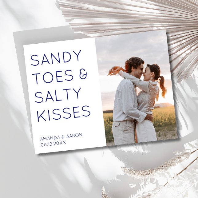 Postal De Anuncios Sandy Toes Photo Beach Wedding Salven la fecha (Sandy Toes Photo Beach Wedding Save the Date)
