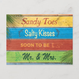 Postal De Anuncios Sandy Toes Salty Kisses Guardar la Fecha