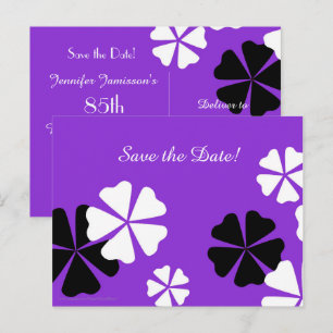 Postal De Anuncios Save Date 85th Birthday Party Purple