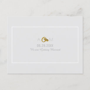Postal De Anuncios save-the-date . anillos de boda casándose
