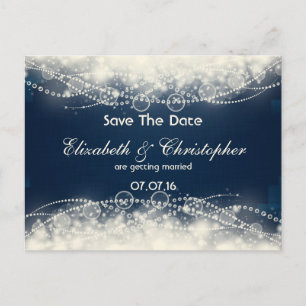 Postal De Anuncios Save the Date Lace y el Boda Perlas