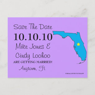 Postal De Anuncios Save the Date personalizable Estado - FLORIDA