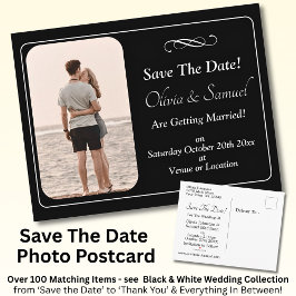 Postal De Anuncios Save The Date, Photo - Black & White with Infinity