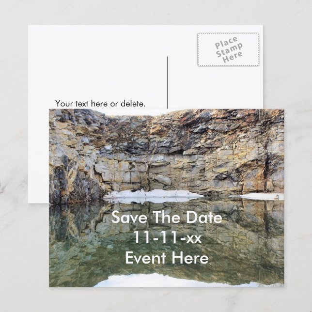 Postal De Anuncios Save The Date Reflections In Water (Anverso / Reverso)