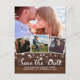Postal De Anuncios Save the Date Rustic Wood 4 Photo