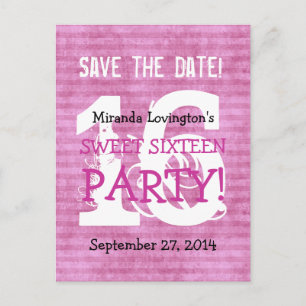 Postal De Anuncios Save the Date Sweet 16 Birthday Party V01