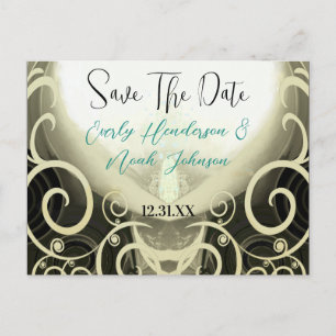 Postal De Anuncios Save The Date - Tan Cala Lily con Remolinos