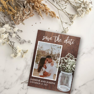Postal De Anuncios Save the Date the Baby's Breath Flowers Photo