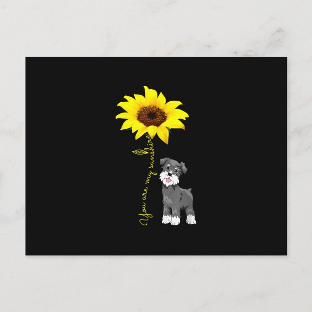 Postal De Anuncios Schnauzer Es Mi Sol Sunflower Schnauzer Mamá (Anverso)