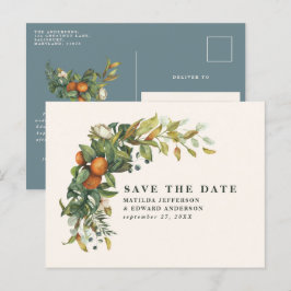 Postal De Anuncios Script boda elegante cítrico botánico moderno