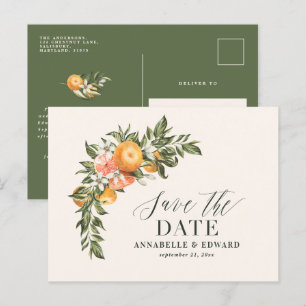 Postal De Anuncios Script elegante boda cítrico botánico moderno ann