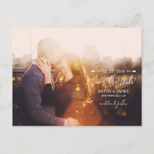 Postal De Anuncios Script Estiloso y Foto Completa con Flechas Save t