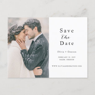Postal De Anuncios Script Photo Save the Date