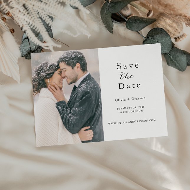 Postal De Anuncios Script Photo Save the Date QR code (Subido por el creador)