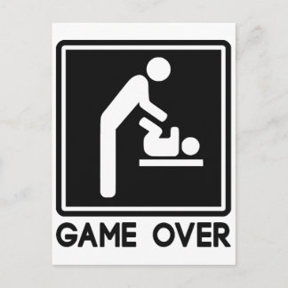 Postal De Anuncios Se acabó el juego nuevo bebé para padre papá