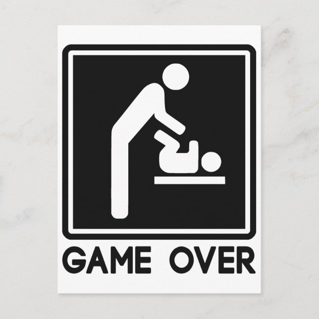 Postal De Anuncios Se acabó el juego nuevo bebé para padre papá (Anverso)
