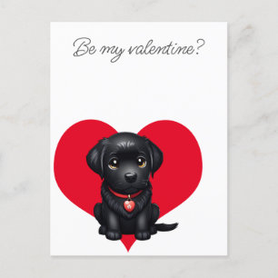 Postal De Anuncios Sé mi valentía labrador negro corazón rojo