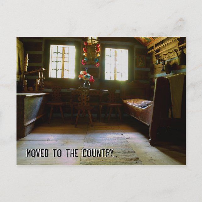 Postal De Anuncios Se mudó al campo | Divertido cambio de dirección (Anverso)