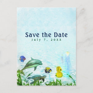 Postal De Anuncios Sea Animals Beach Water Elegant Save the Date