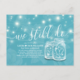 Postal De Anuncios Seguimos Posponiendo Bodas Mason Jars Floral