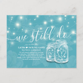 Postal De Anuncios Seguimos Posponiendo Bodas Mason Jars Floral