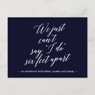 Postal De Anuncios Seis Pies Aparte Cambio de Planes Pospuesto Cancel