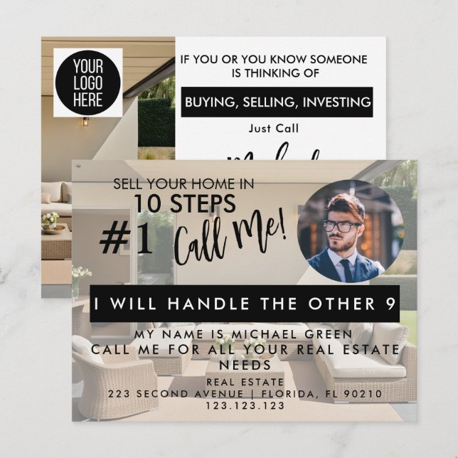 Postal De Anuncios Sell Your Home in 10 Steps Agent spring clean Card (Anverso / Reverso)