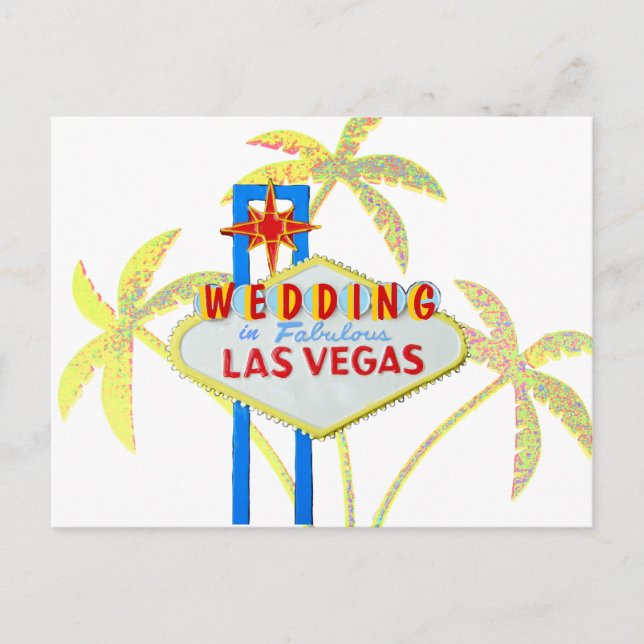 Postal De Anuncios Señal de boda en Las Vegas para guardar la fecha (Anverso)