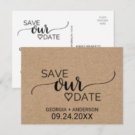 Postal De Anuncios Sencilla Caligrafía Falsa Kraft para Salvar Nuestr